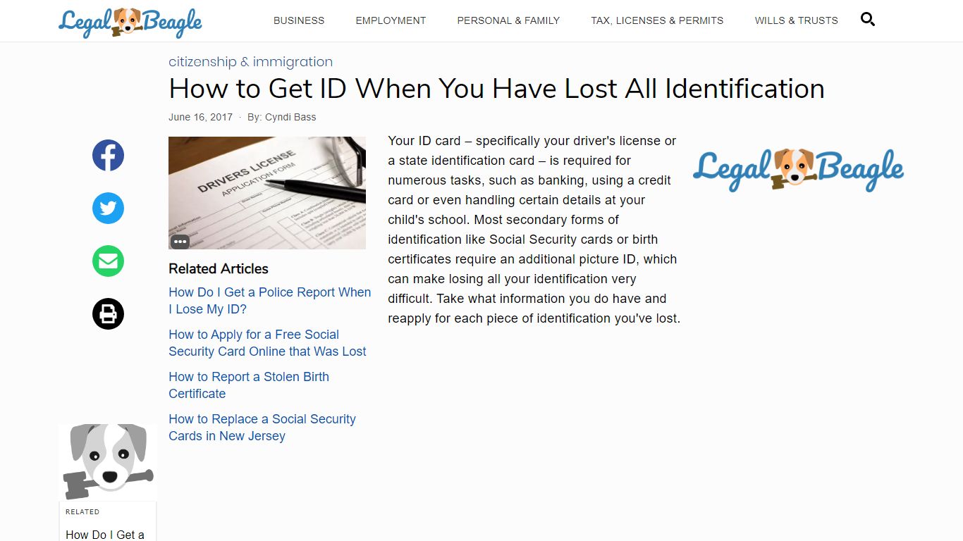 How to Get ID When You Have Lost All Identification